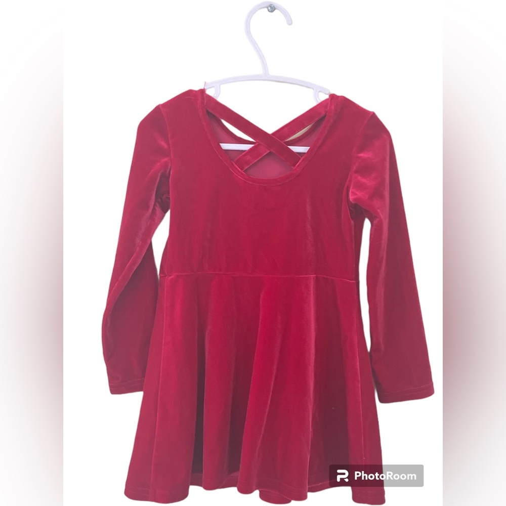 EUC The Children’s Place Red Velvet Dress Christmas 2T